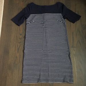 Cotton knit Navy and White striped Gap dress